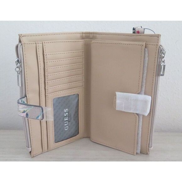 Guess FF805690 Women's Taupe Floral Radko SLG Wristlet Clutch Wallet Phone Case - Picture 7 of 12